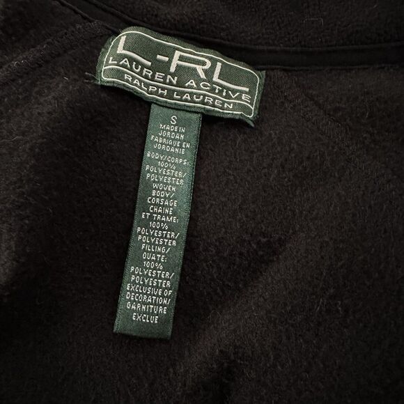 LRL Ralph Lauren Active Women Small Black Fleece Purple Quilted Full Zip Jacket - Picture 5 of 12